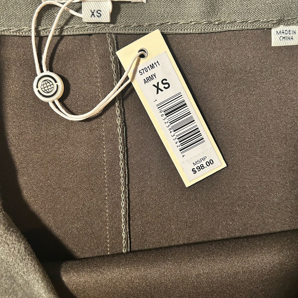 Max Studio London 26”W Faux Suede Wrap Mini Skirt Army Green - Picture 4 of 15